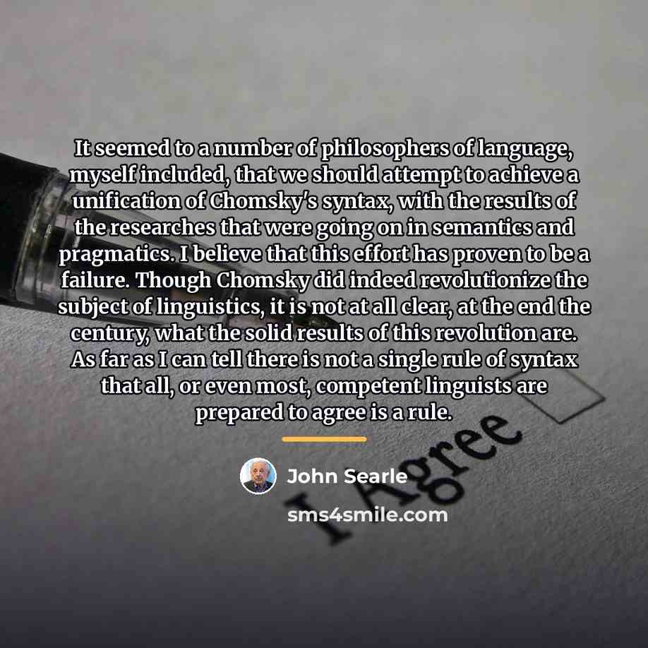 “It seemed to a number of philosophers of language, myself…” quote by John Searle