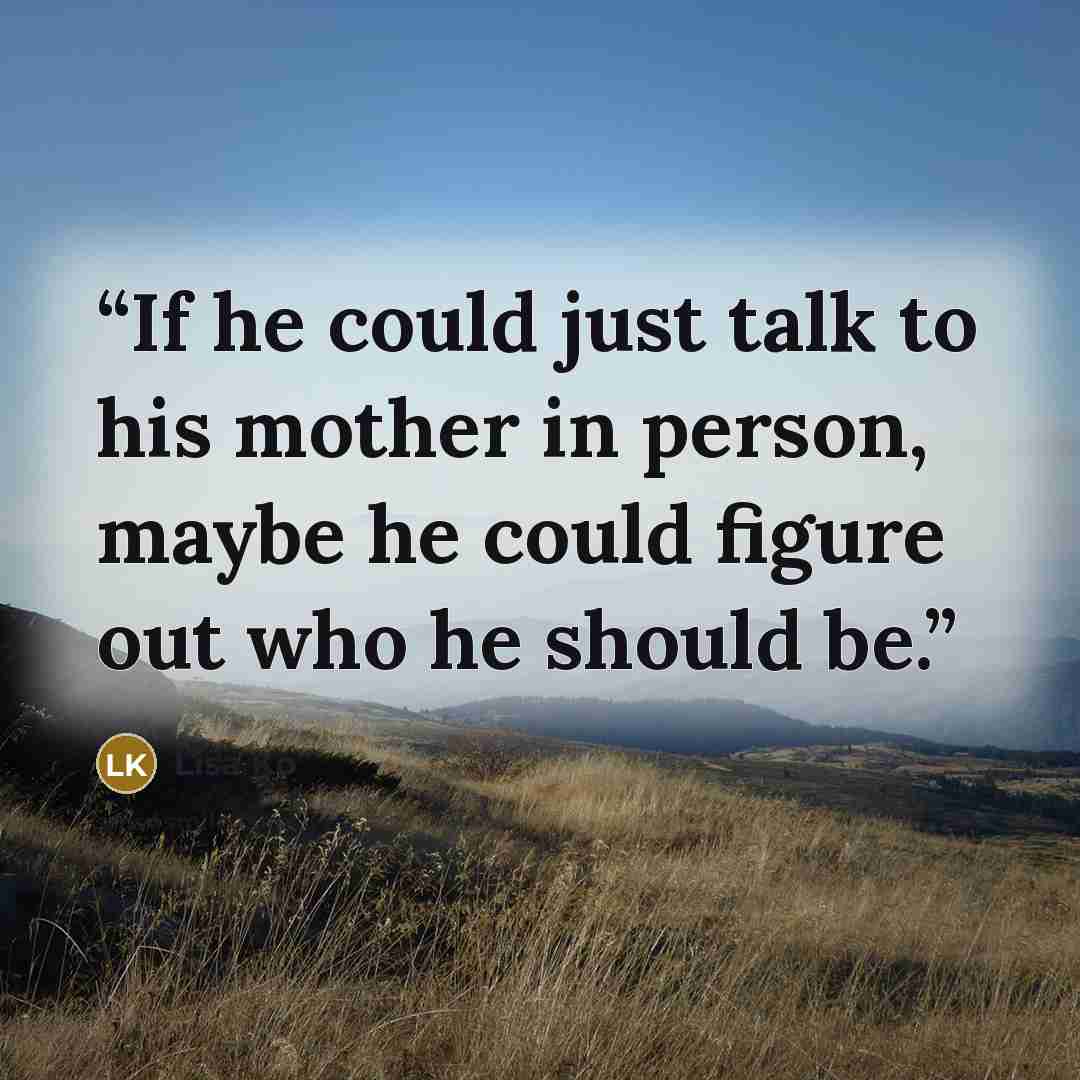 “If he could just talk to his mother in person, maybe he could figure out who he should be.” quote by Lisa Ko