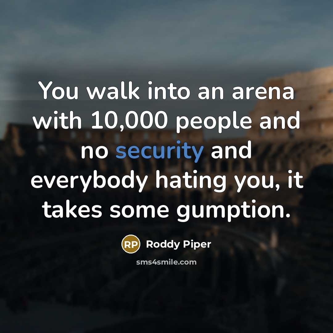 “You walk into an arena with 10,000 people and no…” quote by Roddy Piper
