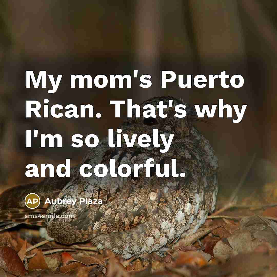 “My mom's Puerto Rican. That's why I'm so lively and…” quote by Aubrey Plaza