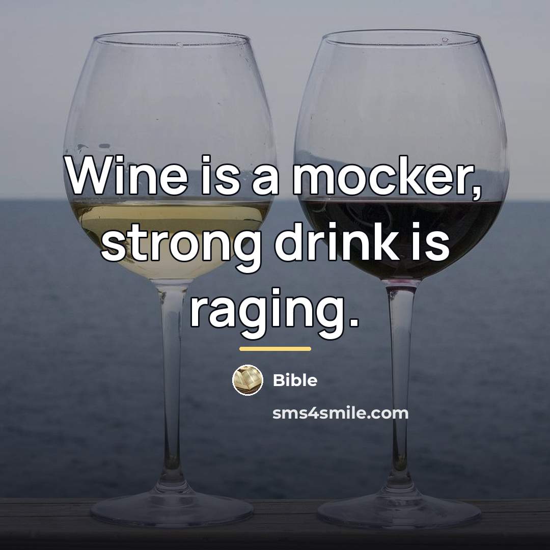 “Wine is a mocker, strong drink is raging.…” quote by Bible