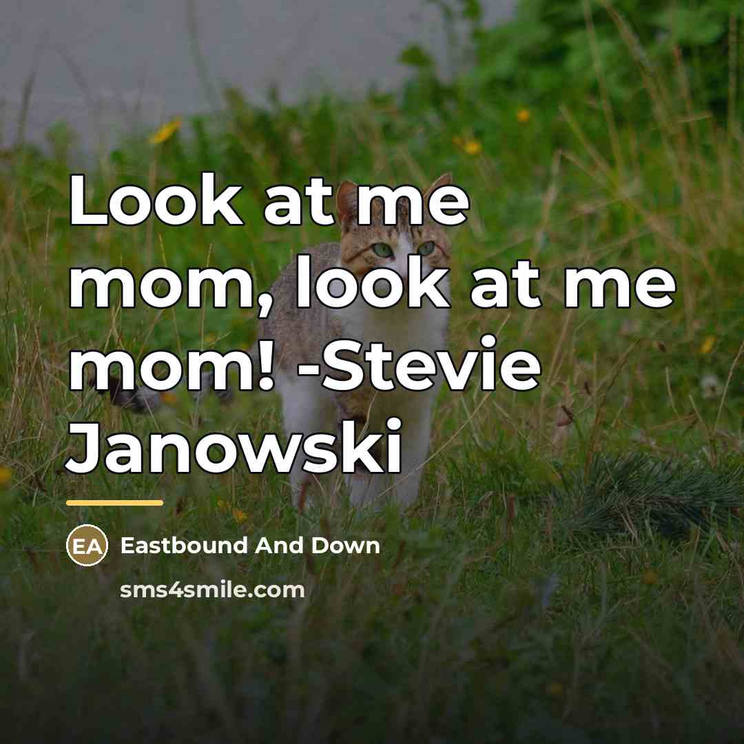 “Look at me mom, look at me mom! -Stevie Janowski…” quote by Eastbound And Down