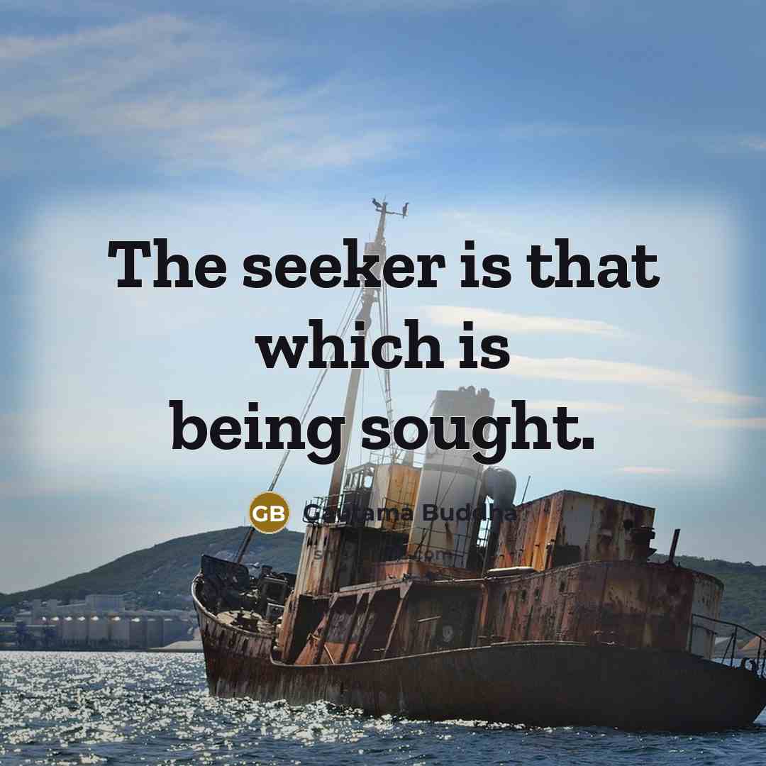 “The seeker is that which is being sought.…” quote by Gautama Buddha