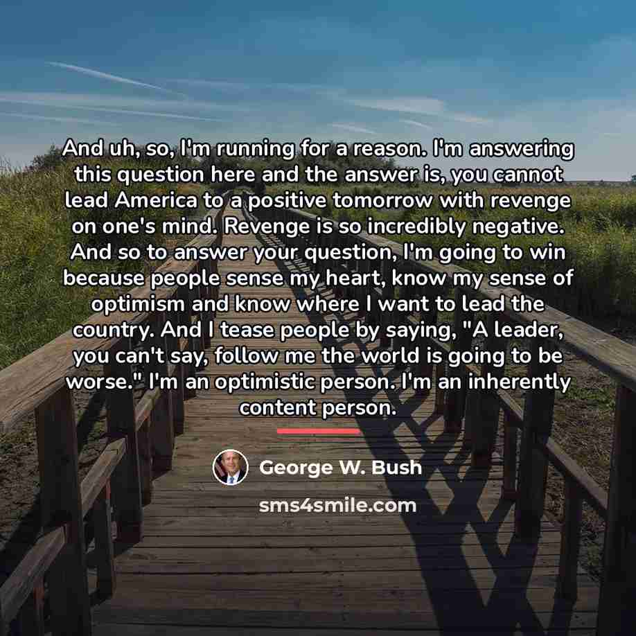 “And uh, so, I'm running for a reason. I'm answering…” quote by George W. Bush