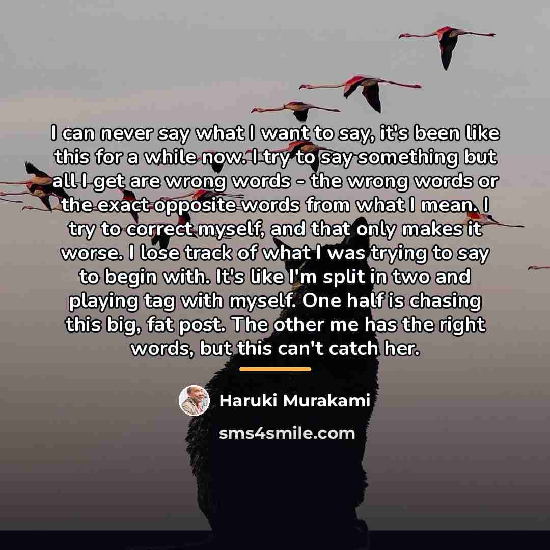 “I can never say what I want to say, it's…” quote by Haruki Murakami