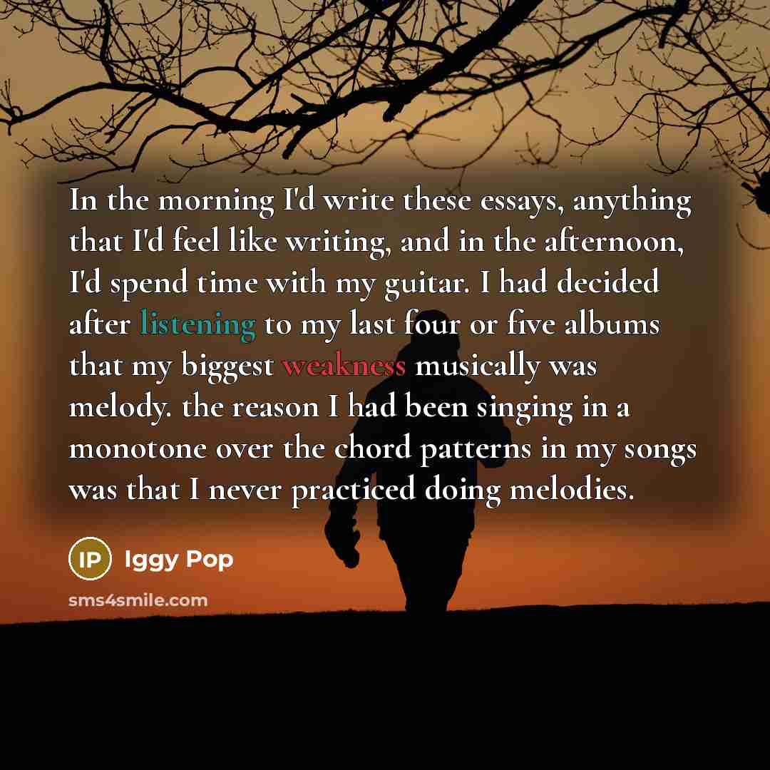 “In the morning I'd write these essays, anything that I'd…” quote by Iggy Pop