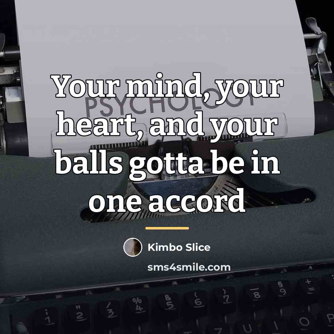 “Your mind, your heart, and your balls gotta be in…” quote by Kimbo Slice