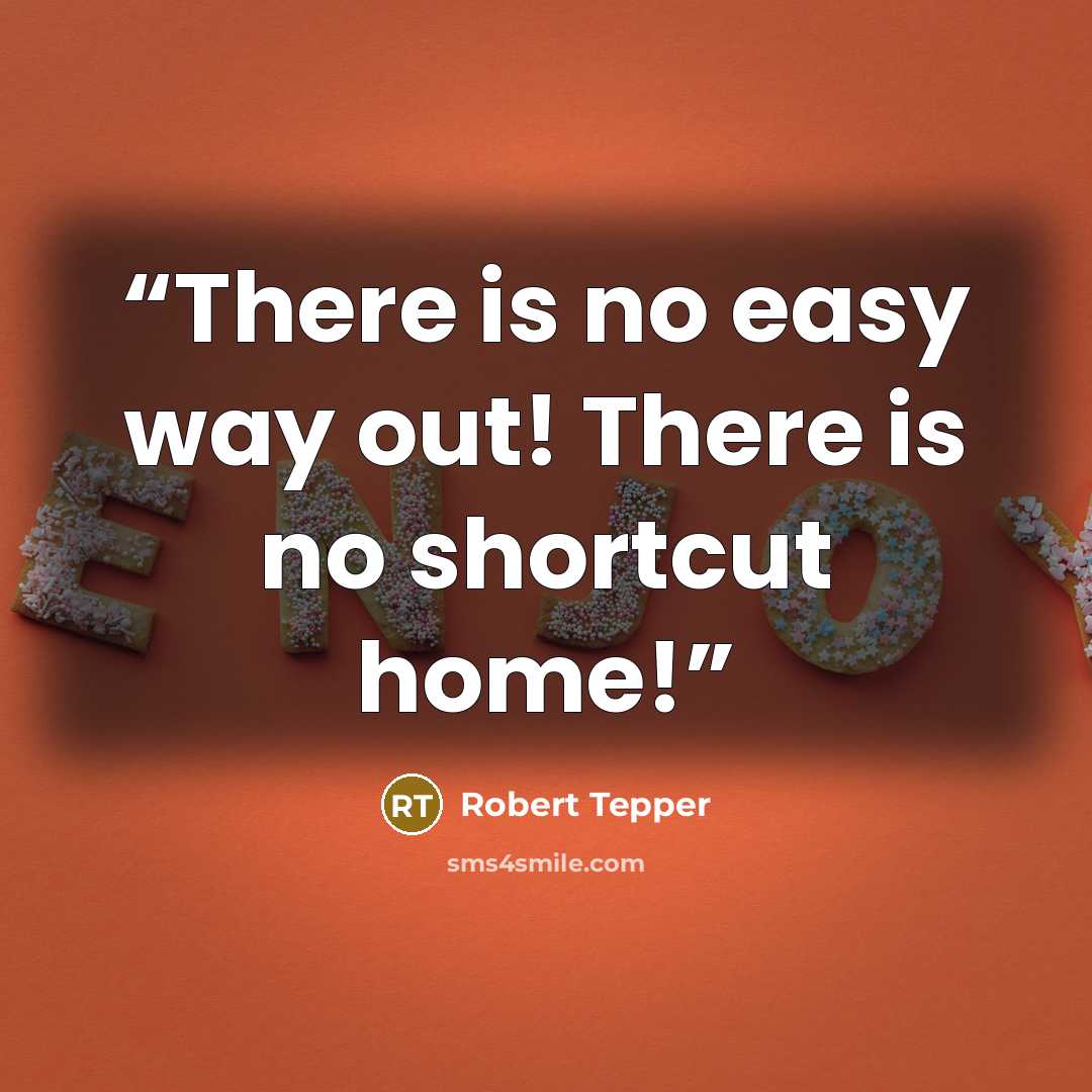 “There is no easy way out! There is no shortcut home!” quote by Robert Tepper