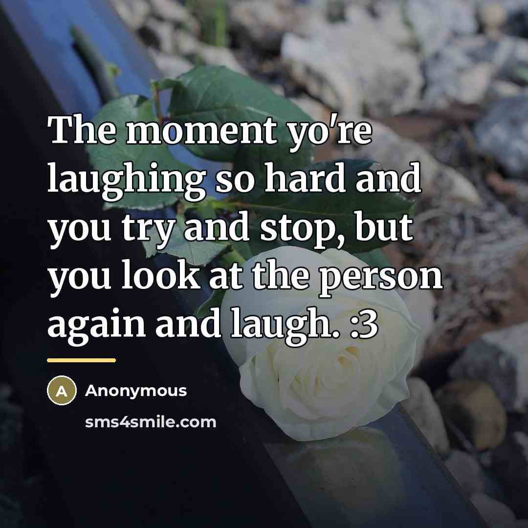 “The moment yo're laughing so hard and you try and…” quote by Anonymous
