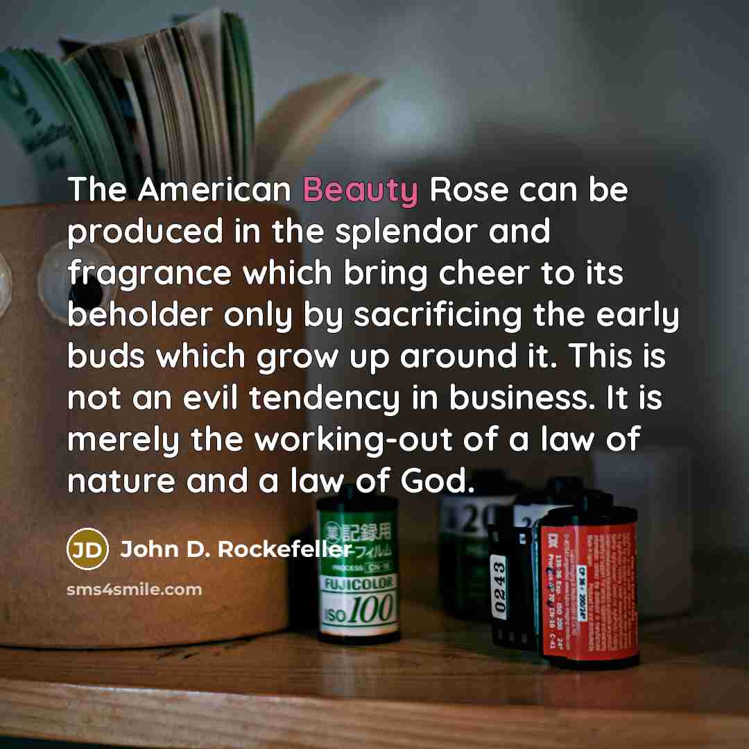 “The American Beauty Rose can be produced in the splendor…” quote by John D. Rockefeller