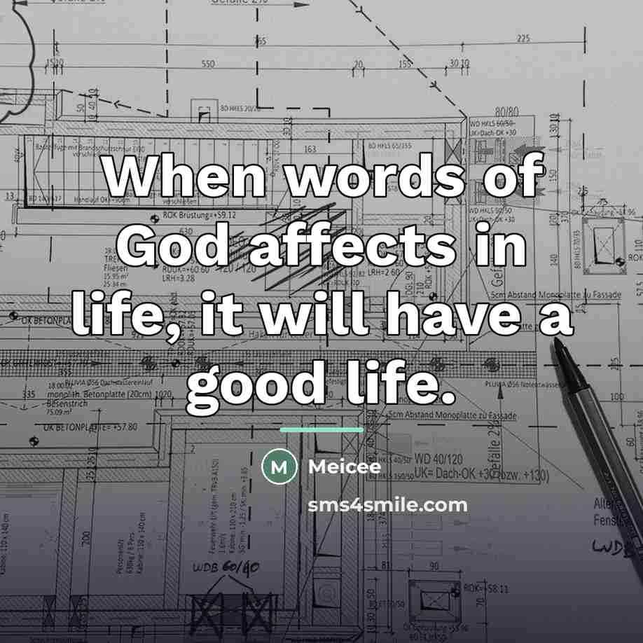 “When words of God affects in life, it will have…” quote by Meicee