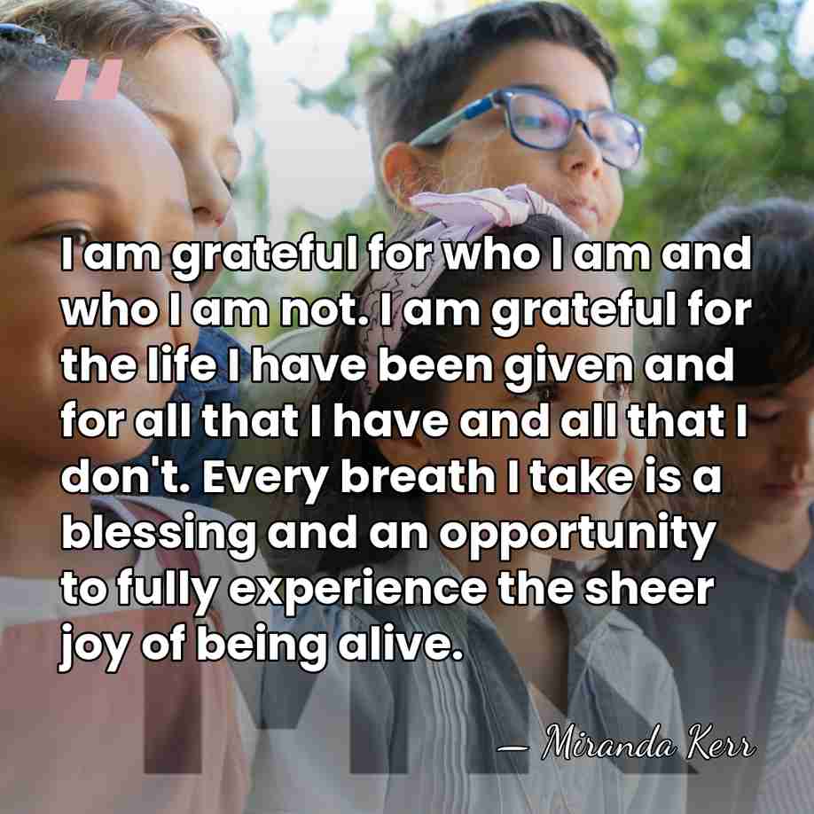 I am grateful for who I am and who I am not.&hellip; - Miranda Kerr