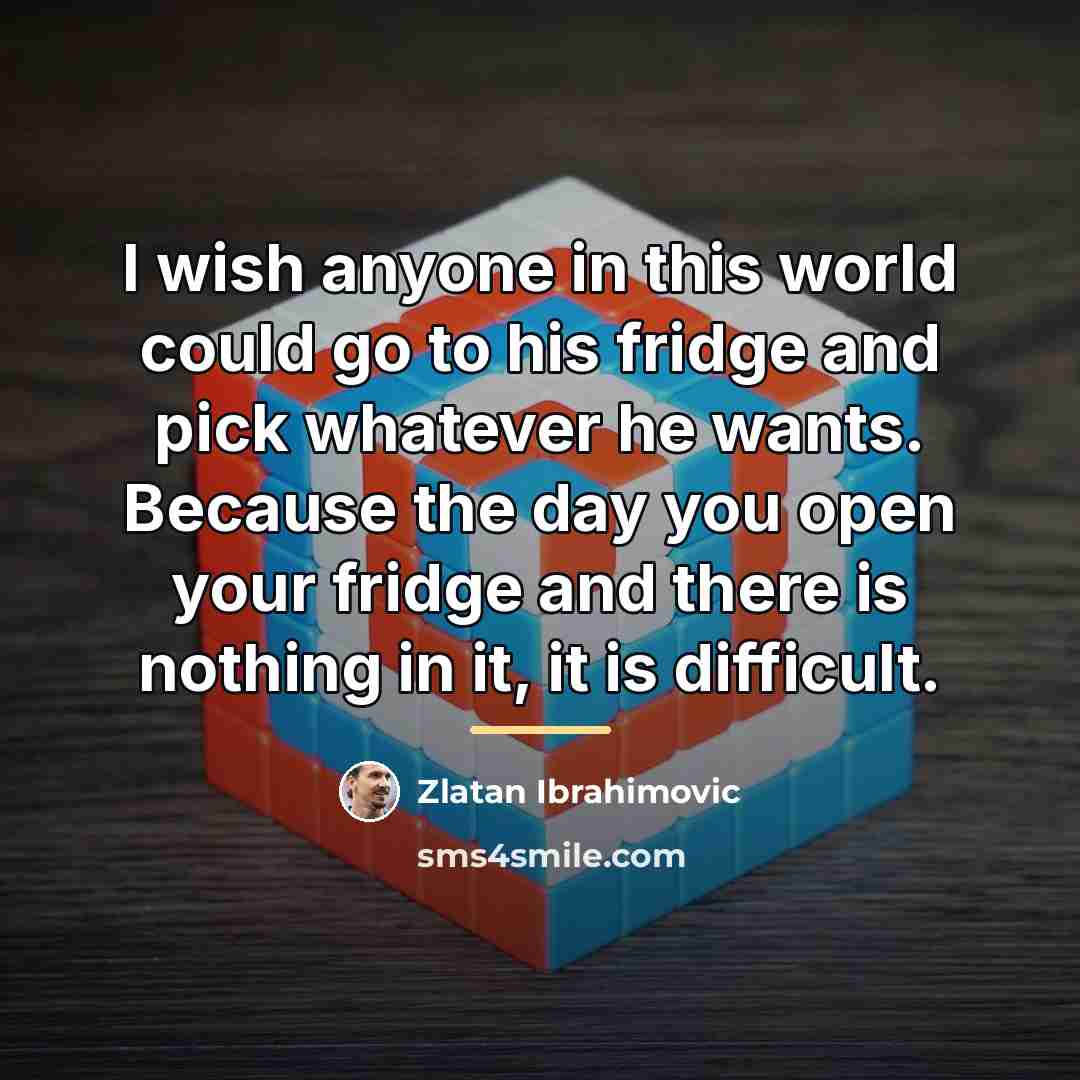 “I wish anyone in this world could go to his…” quote by Zlatan Ibrahimovic