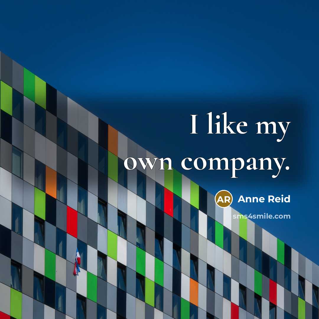 “I like my own company.…” quote by Anne Reid