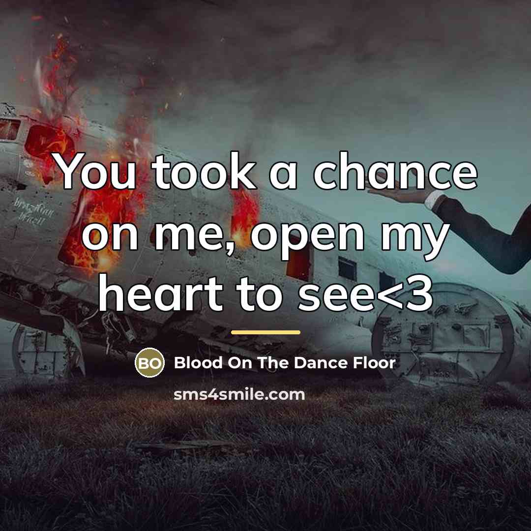 “You took a chance on me, open my heart to…” quote by Blood On The Dance Floor
