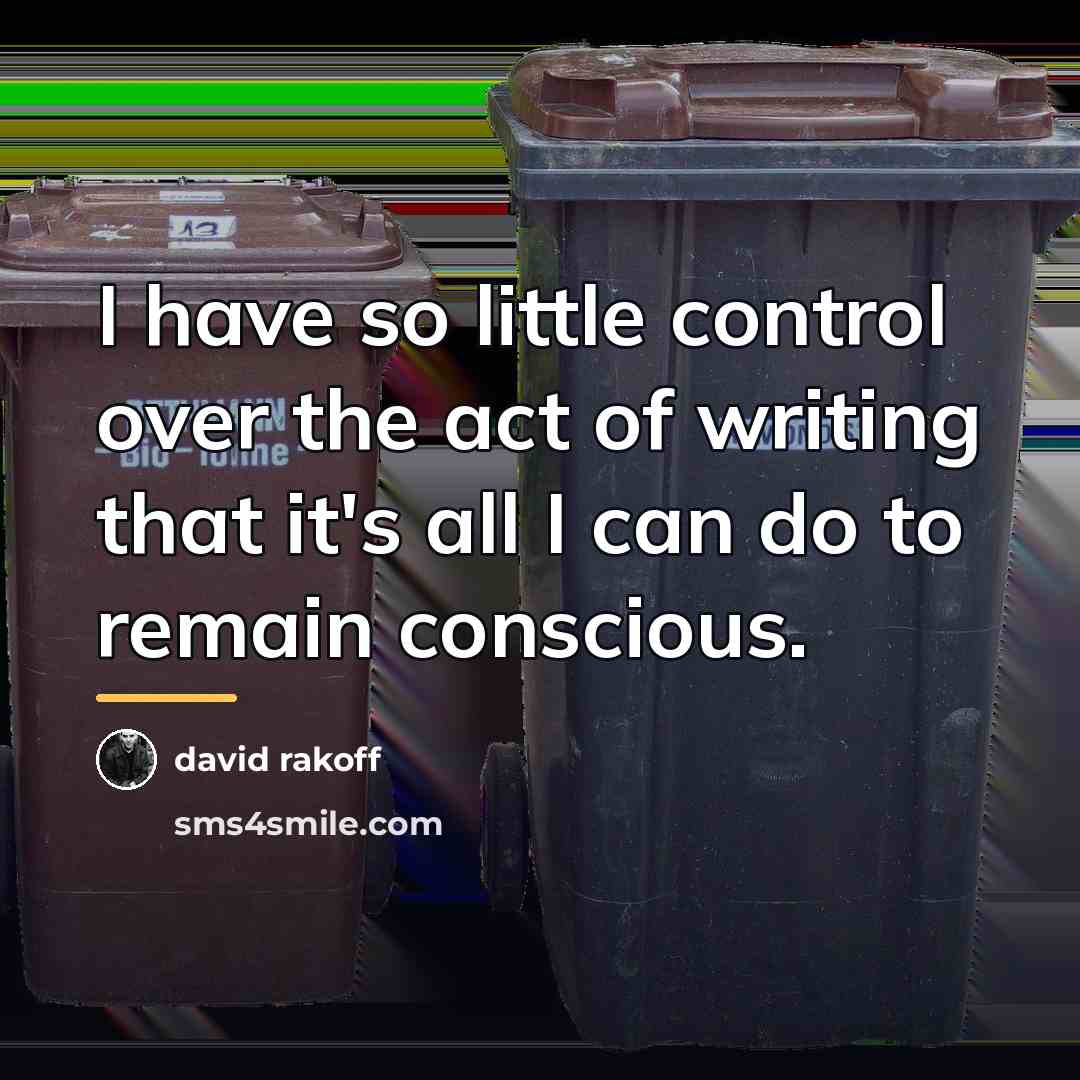 “I have so little control over the act of writing…” quote by David Rakoff