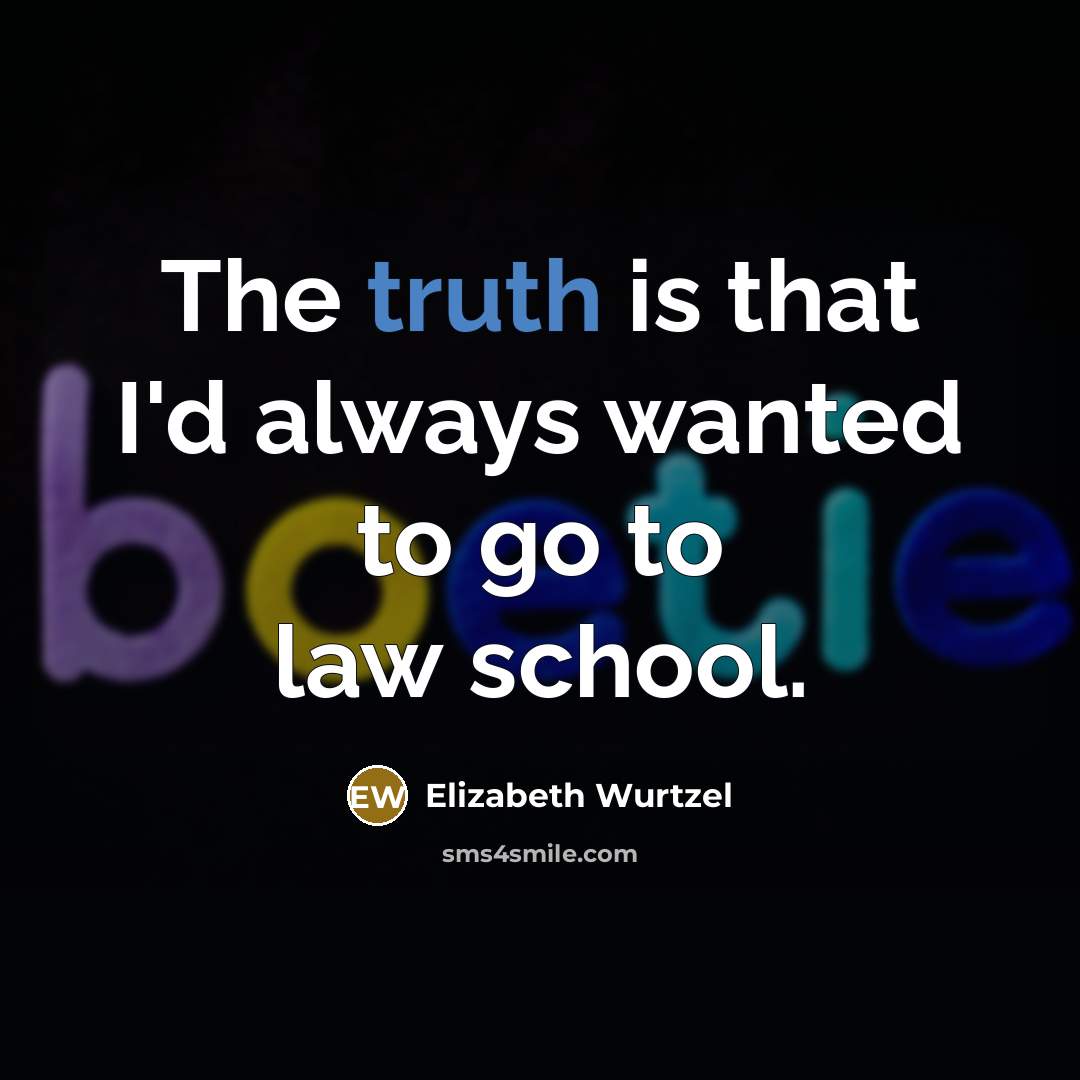 “The truth is that I'd always wanted to go to…” quote by Elizabeth Wurtzel