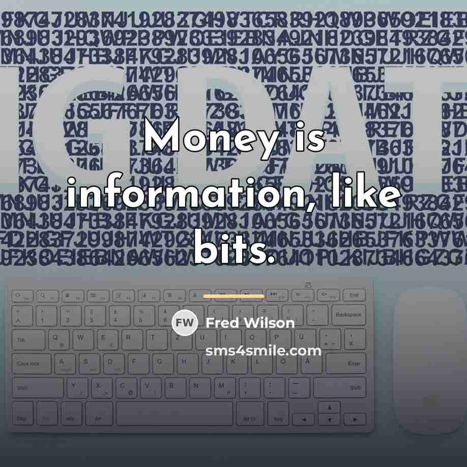 “Money is information, like bits.…” quote by Fred Wilson