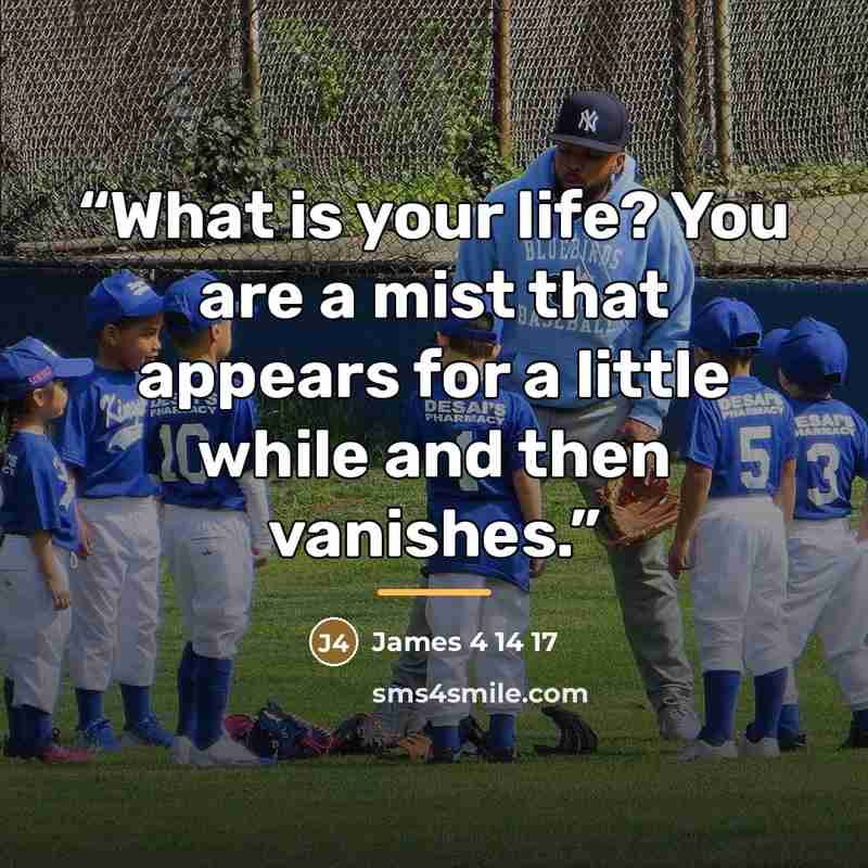 “What is your life? You are a mist that appears for a little while and then vanishes.” quote by James 4 14 17