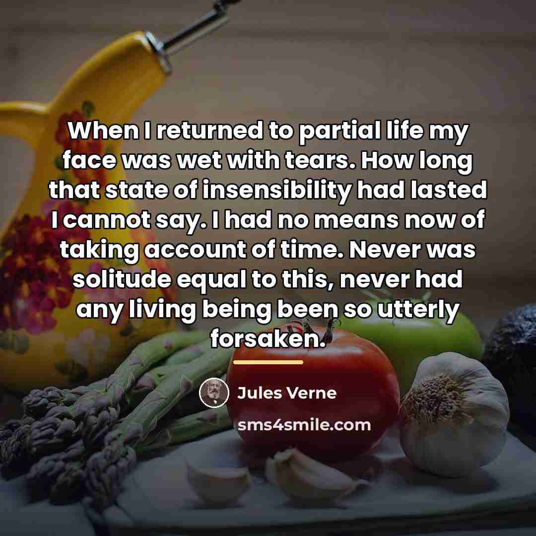 “When I returned to partial life my face was wet…” quote by Jules Verne