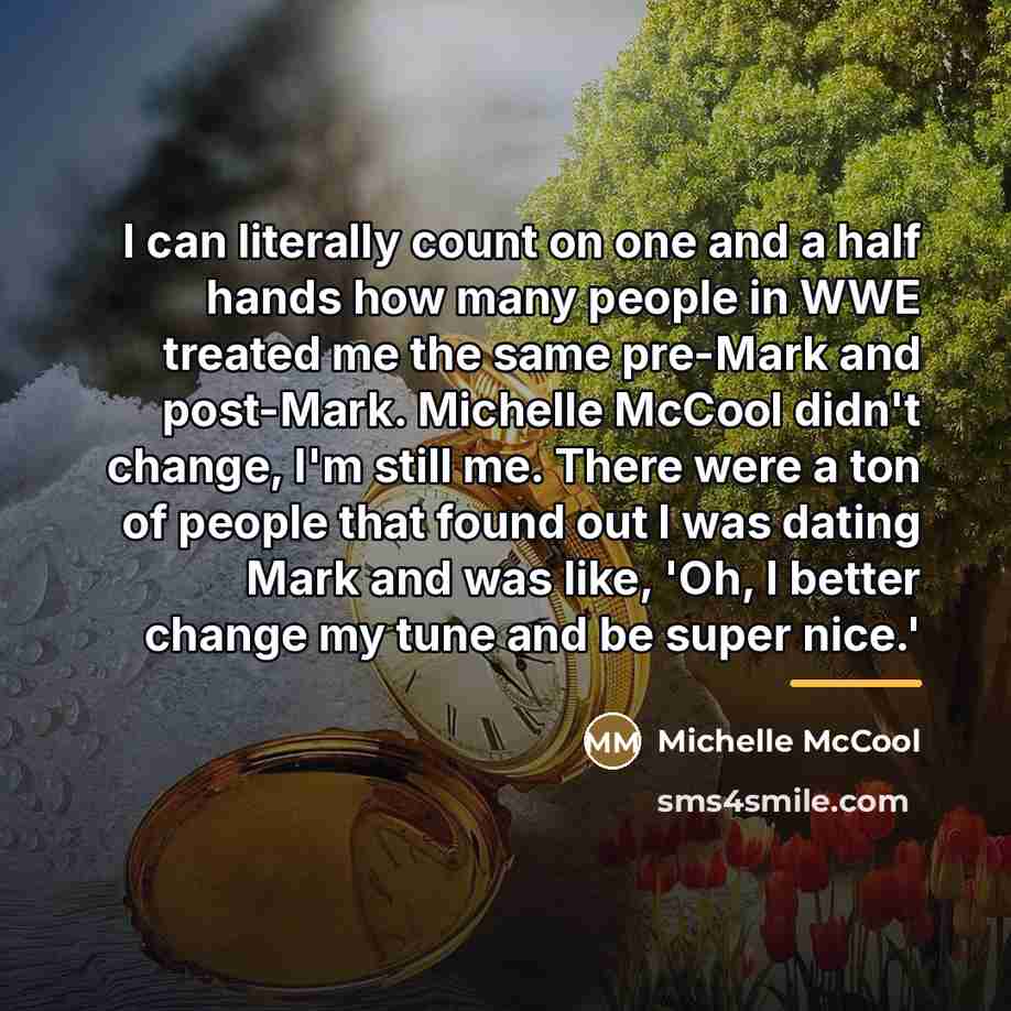 “I can literally count on one and a half hands…” quote by Michelle McCool