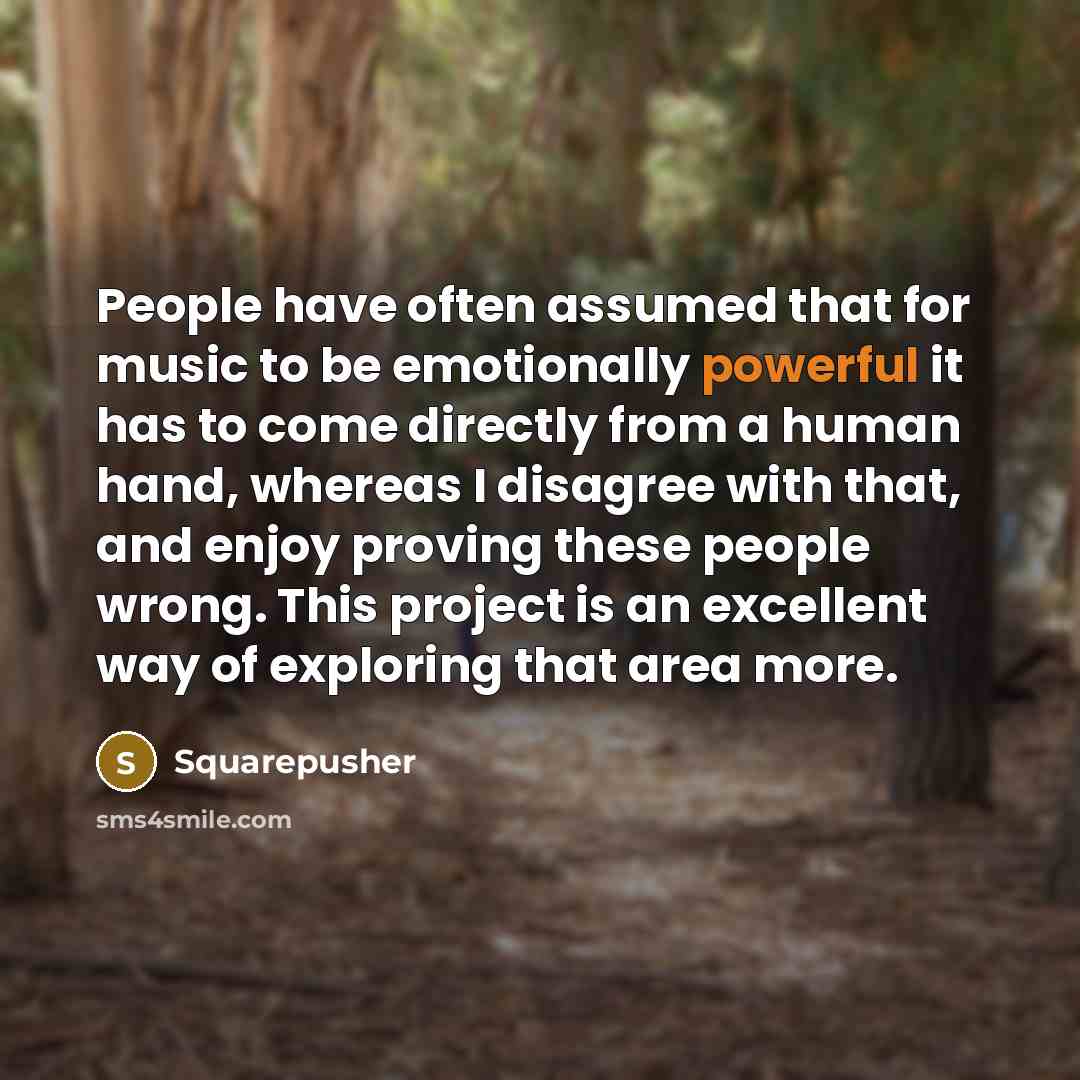 “People have often assumed that for music to be emotionally…” quote by Squarepusher