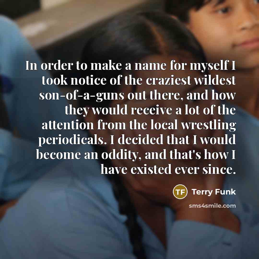 “In order to make a name for myself I took…” quote by Terry Funk