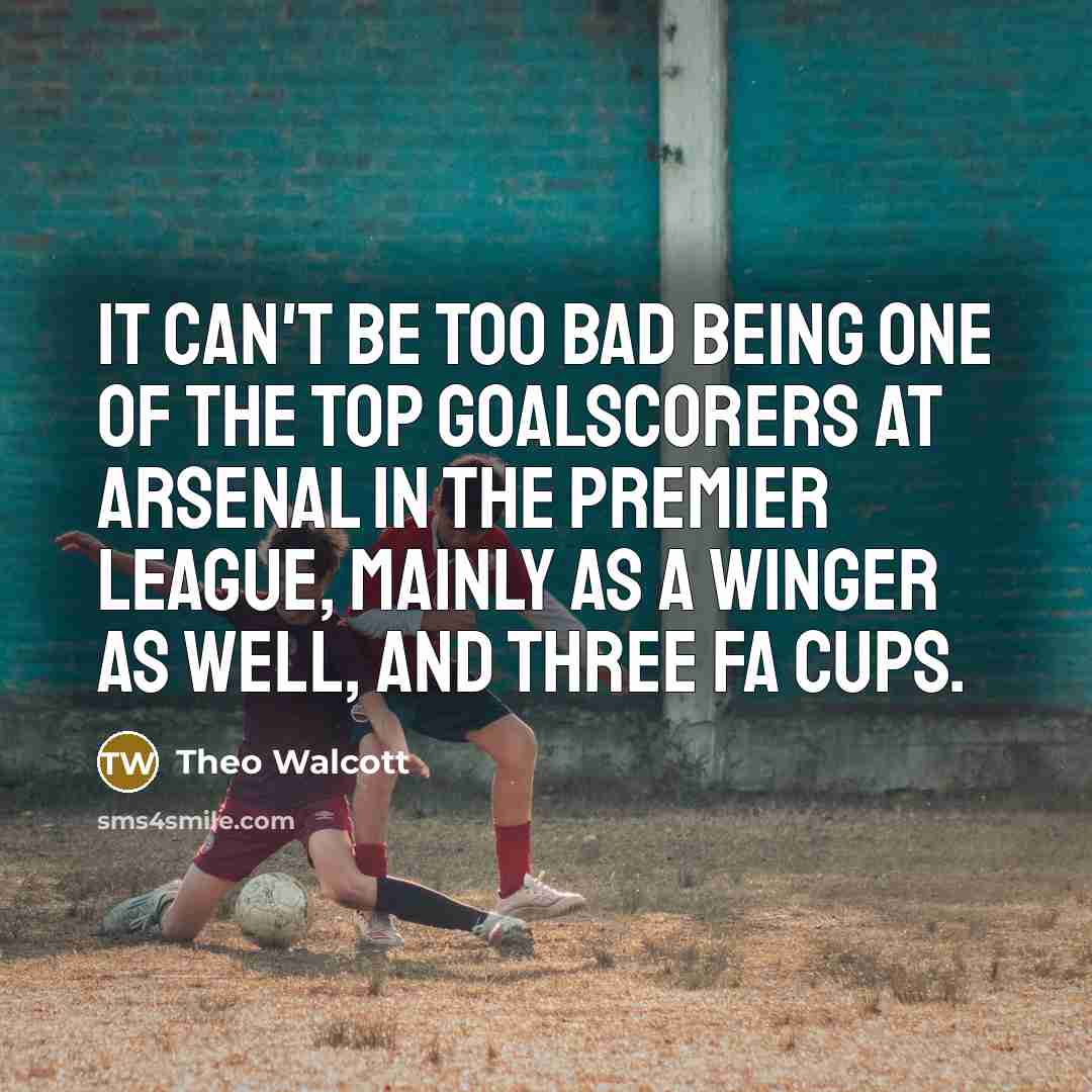 “It can't be too bad being one of the top…” quote by Theo Walcott
