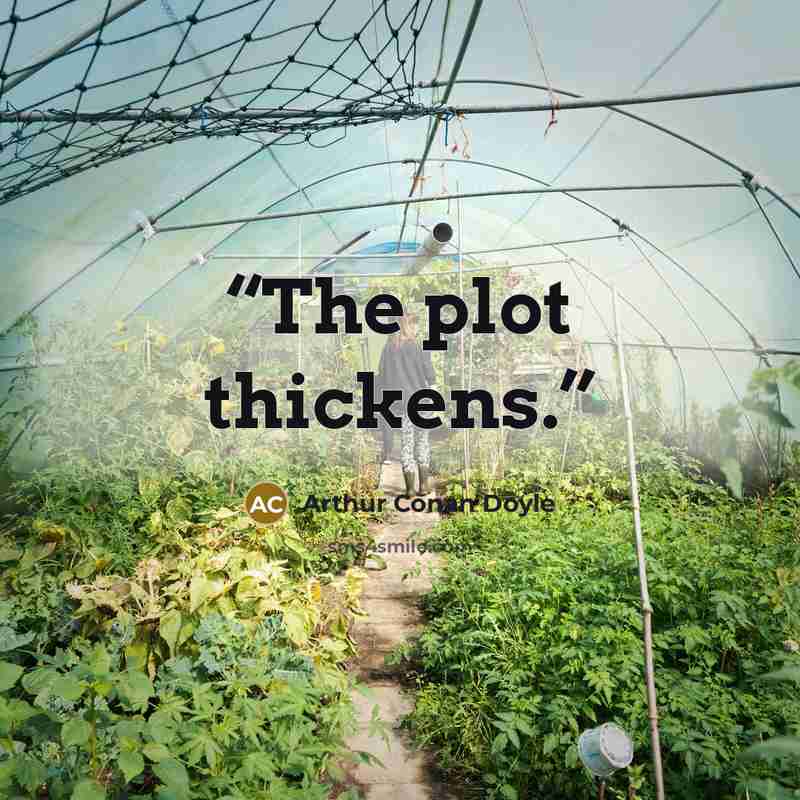 “The plot thickens.” quote by Arthur Conan Doyle
