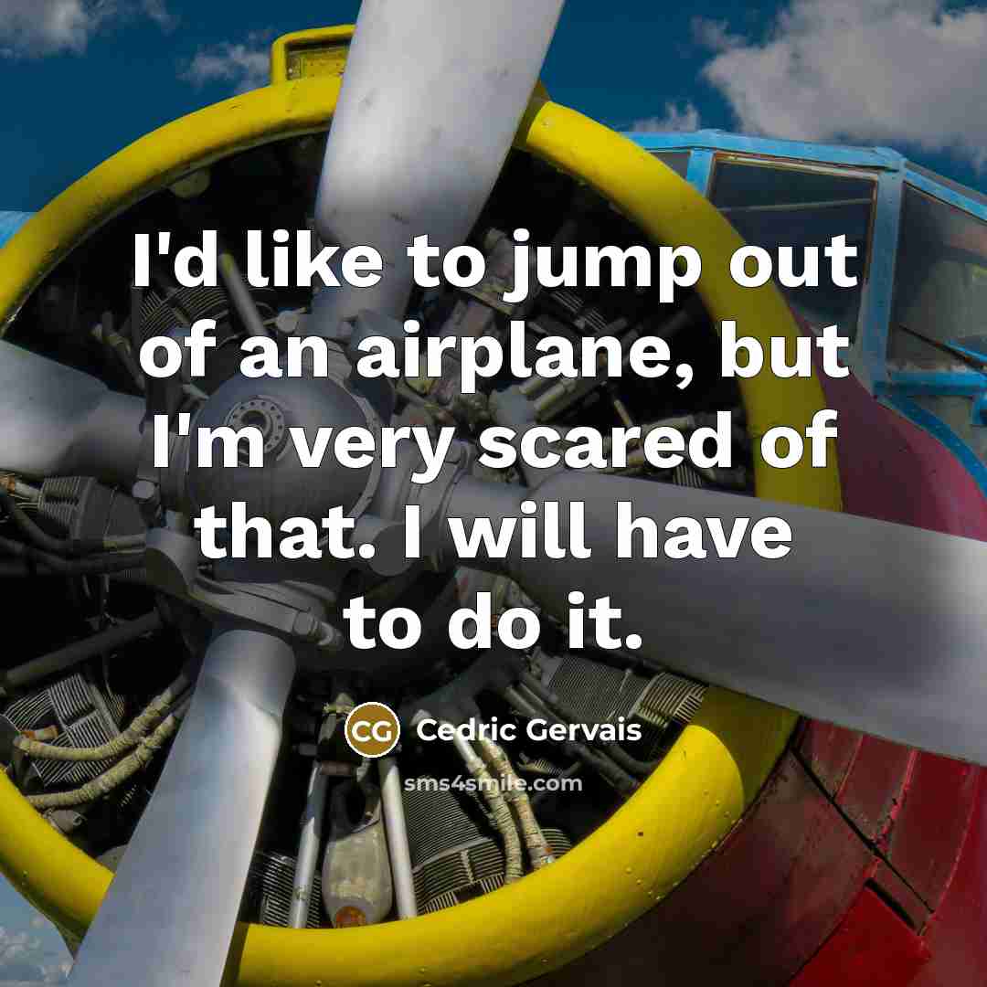 “I'd like to jump out of an airplane, but I'm…” quote by Cedric Gervais