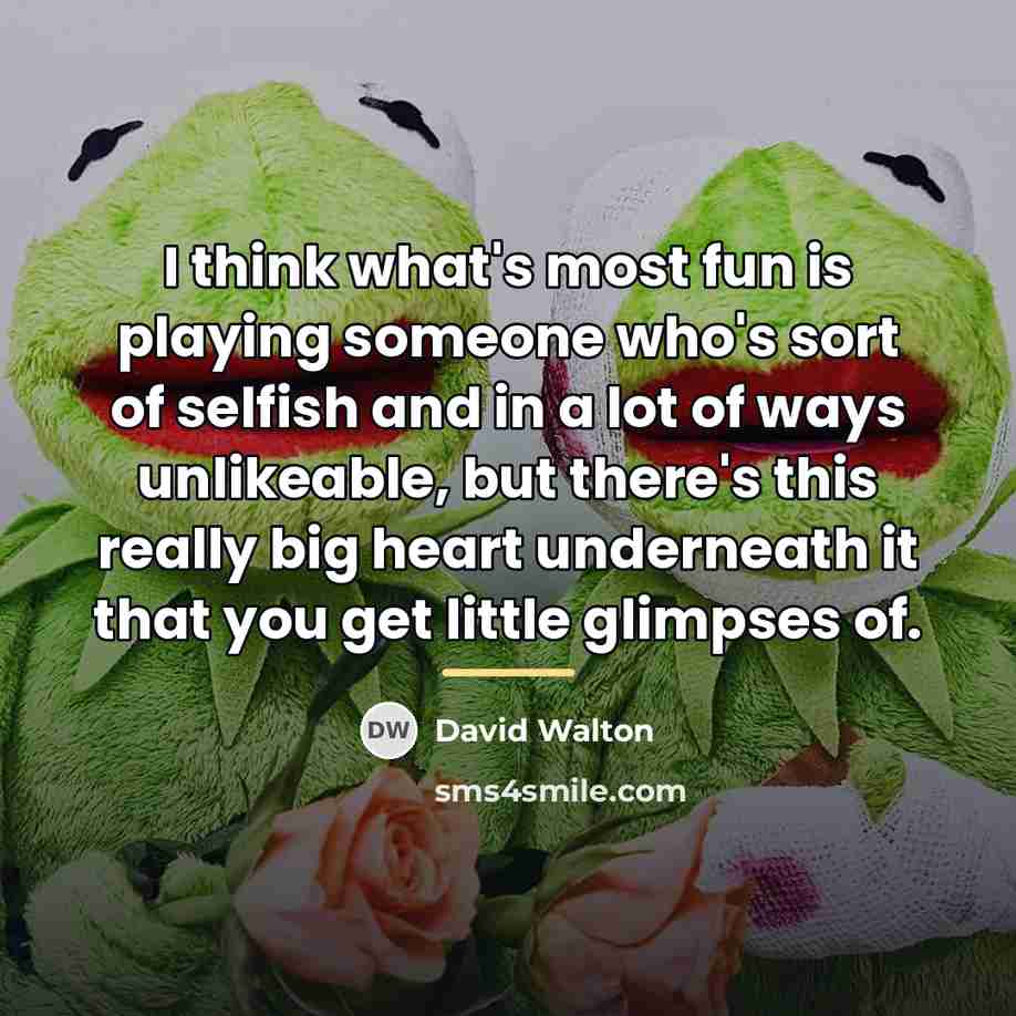 “I think what's most fun is playing someone who's sort…” quote by David Walton