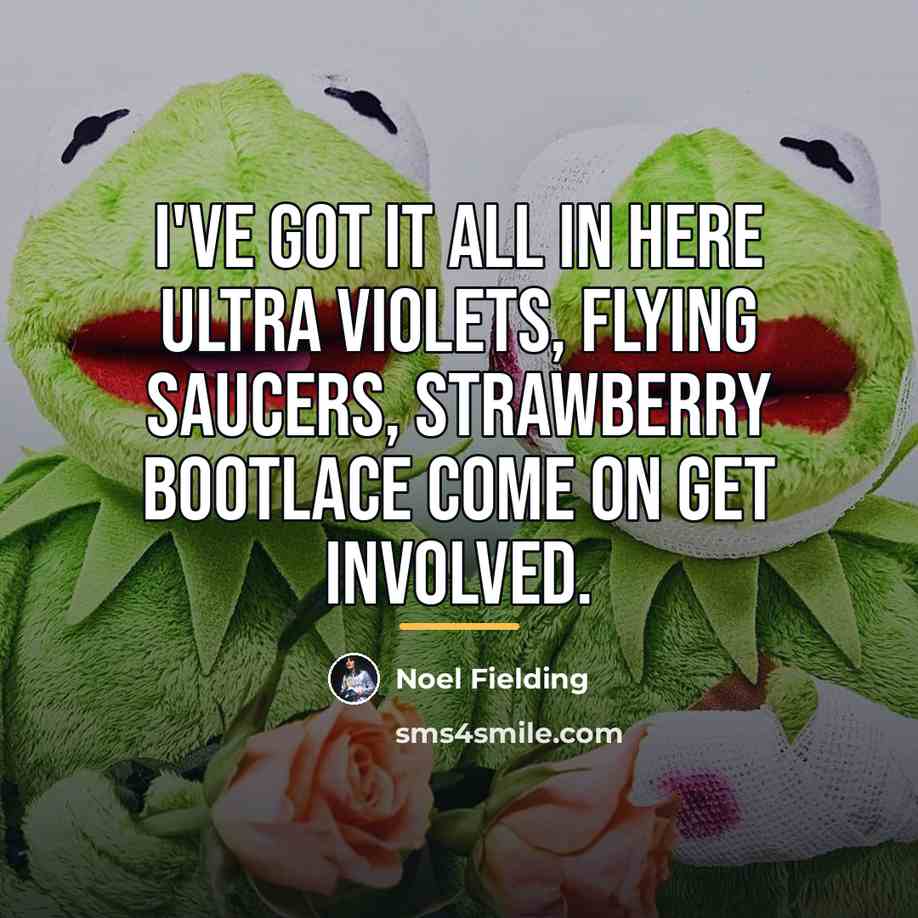 “I've got it all in here ultra violets, flying saucers,…” quote by Noel Fielding