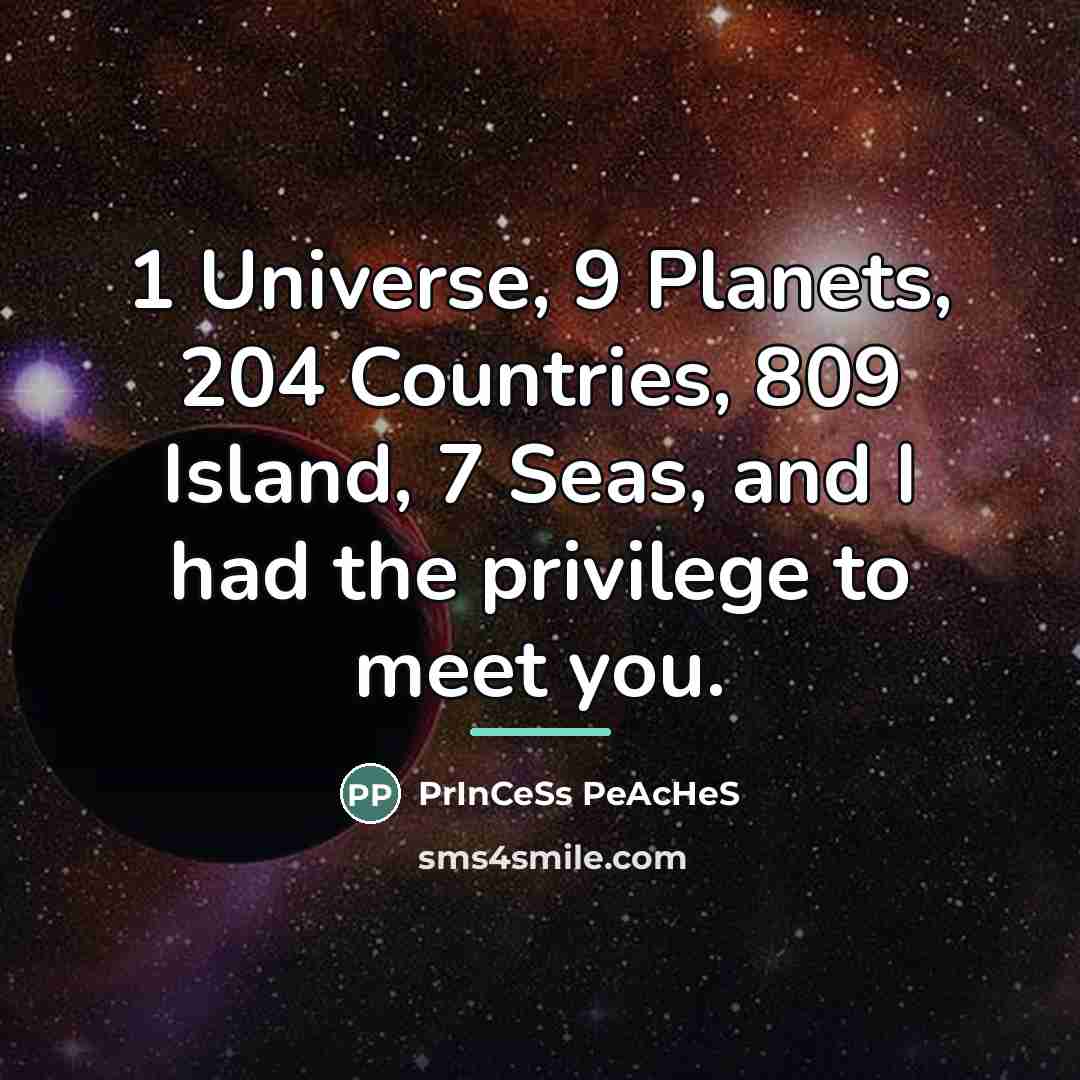 “1 Universe, 9 Planets, 204 Countries, 809 Island, 7 Seas,…” quote by PrInCeSs PeAcHeS