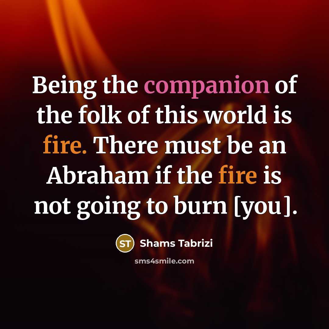 “Being the companion of the folk of this world is…” quote by Shams Tabrizi