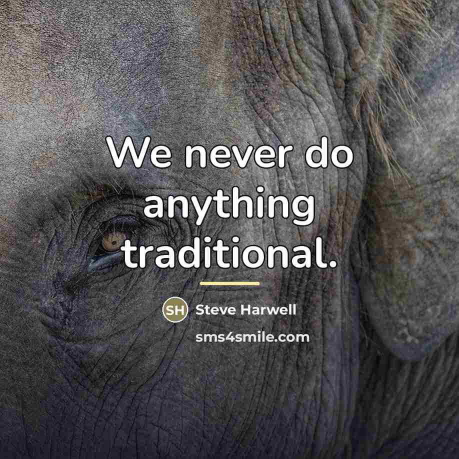 “We never do anything traditional.…” quote by Steve Harwell