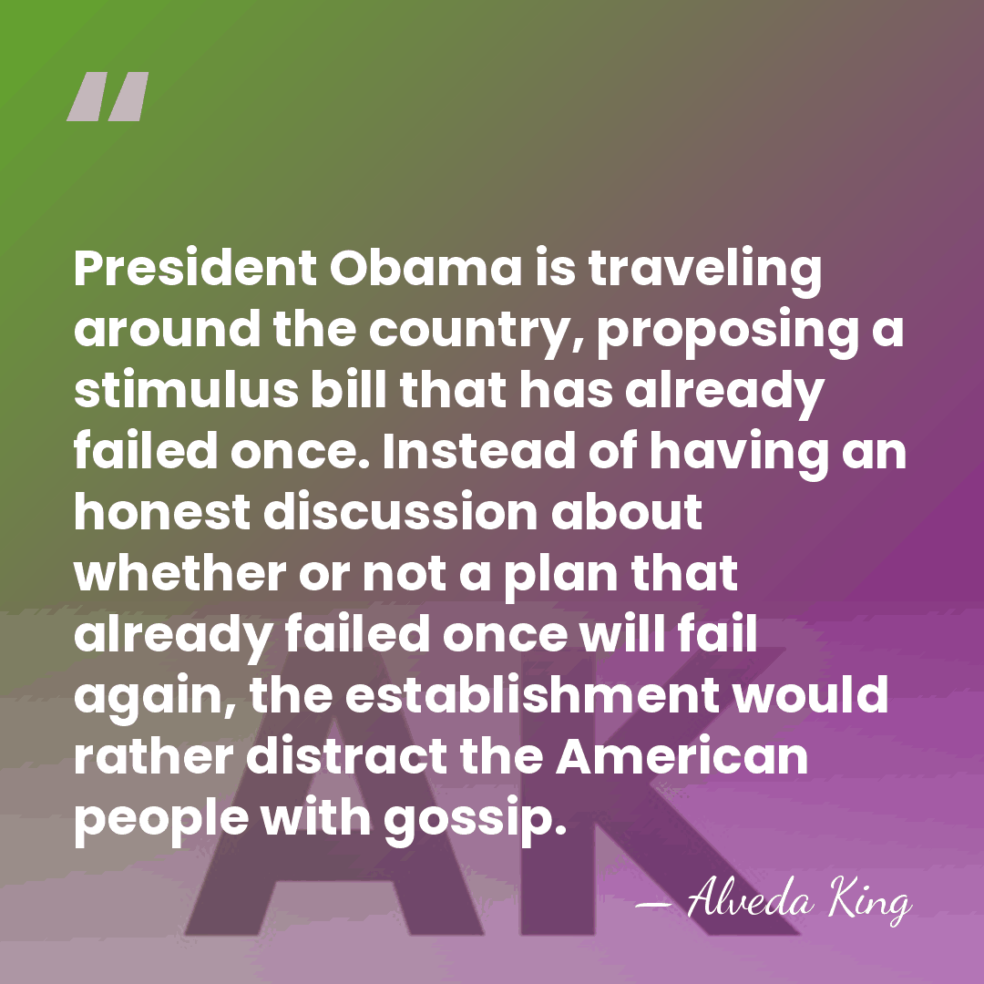 President Obama is traveling around the country, proposing a stimulus bill that&hellip; - Alveda King