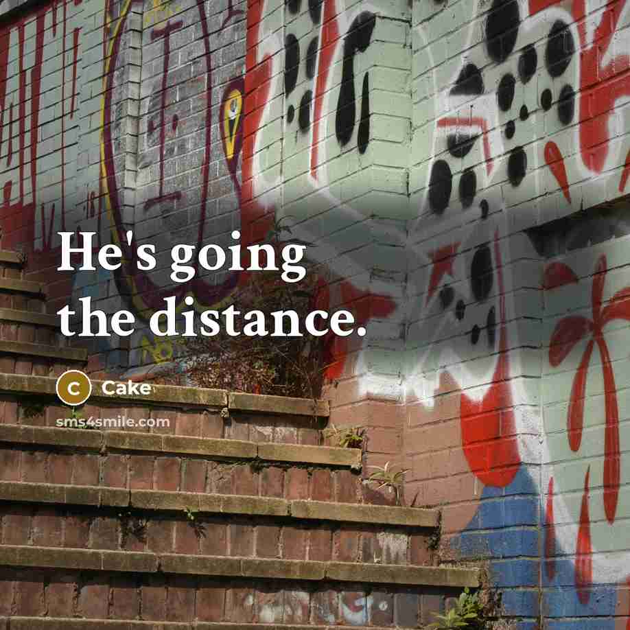 “He's going the distance.” quote by Cake