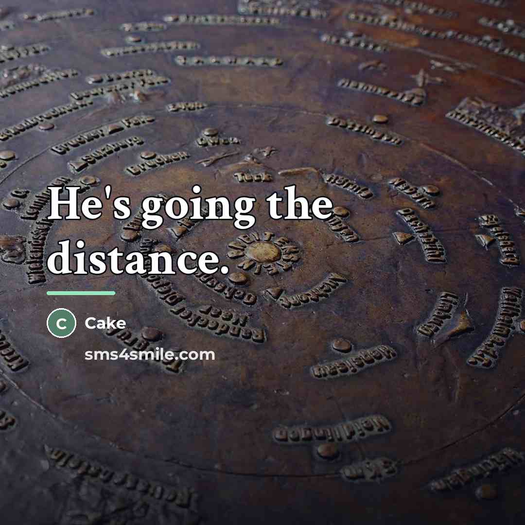 “He's going the distance.…” quote by Cake