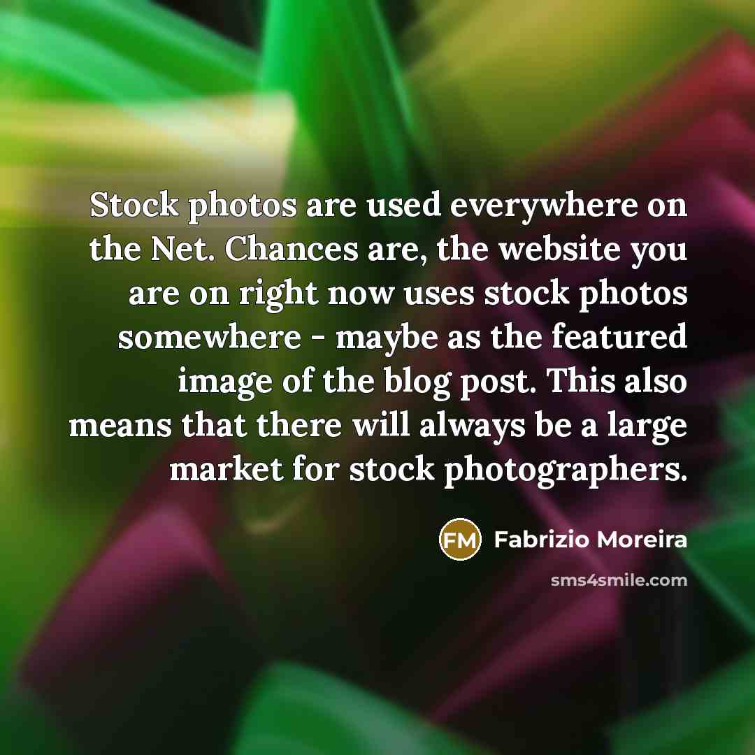 “Stock photos are used everywhere on the Net. Chances are,…” quote by Fabrizio Moreira