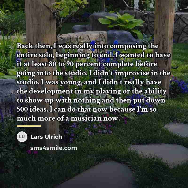 “Back then, I was really into composing the entire solo,…” quote by Lars Ulrich