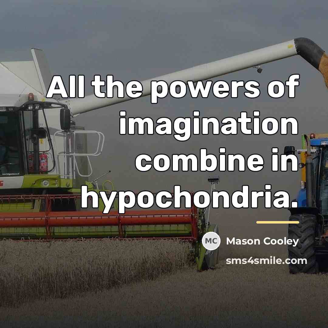 “All the powers of imagination combine in hypochondria.…” quote by Mason Cooley