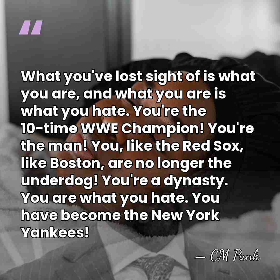 What you've lost sight of is what you are, and what you&hellip; - CM Punk