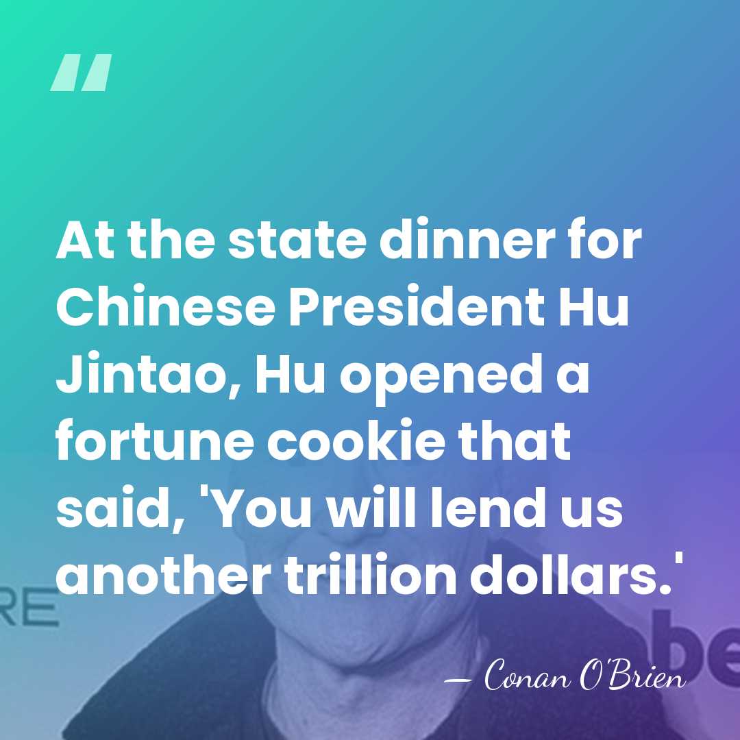 At the state dinner for Chinese President Hu Jintao, Hu opened a&hellip; - Conan O'Brien