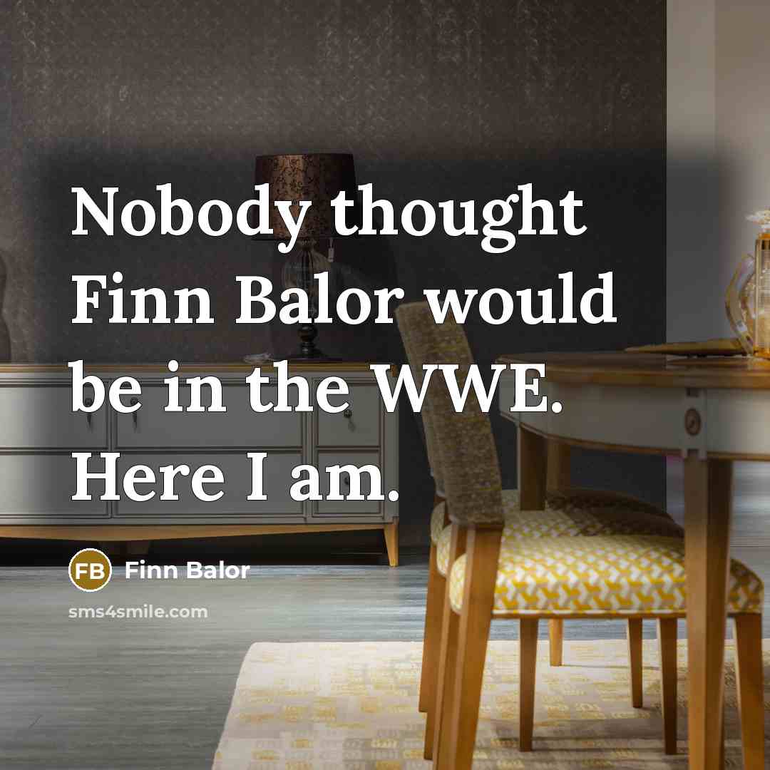 “Nobody thought Finn Balor would be in the WWE. Here…” quote by Finn Balor