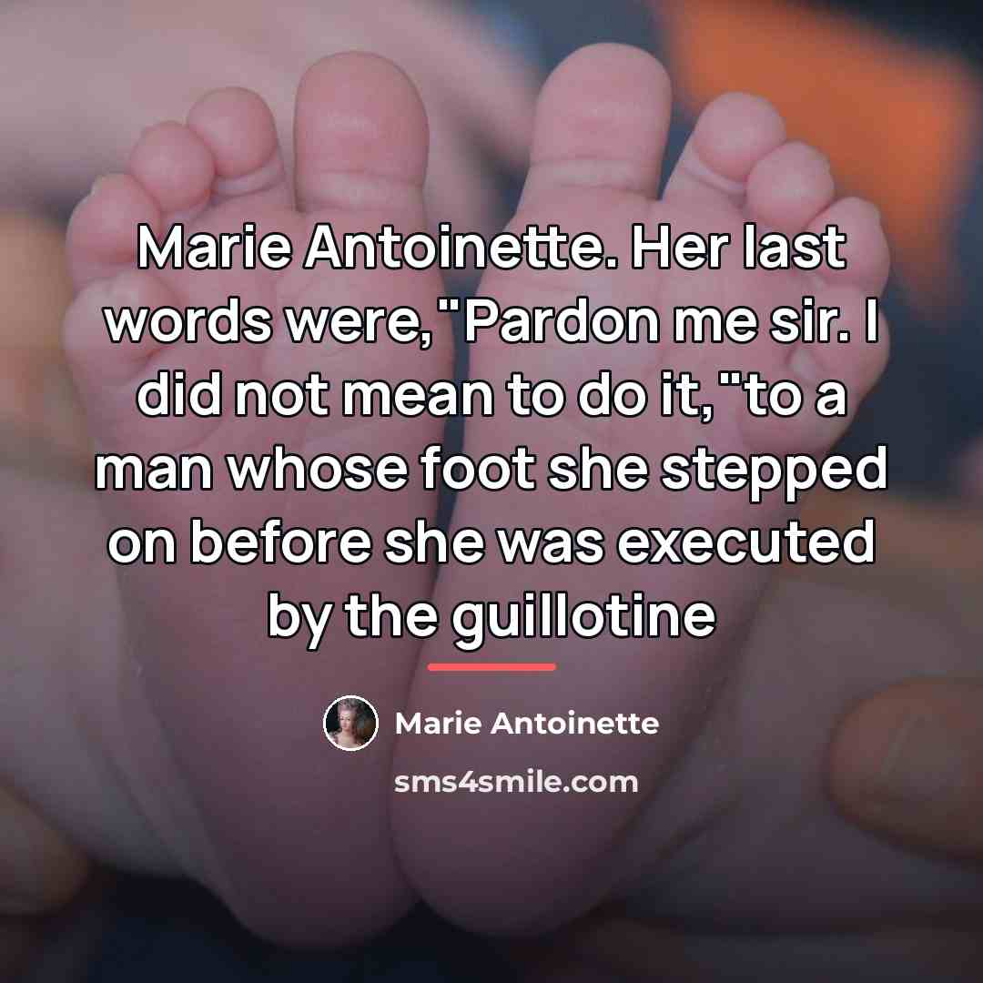 “Marie Antoinette. Her last words were,"Pardon me sir. I did…” quote by Marie Antoinette