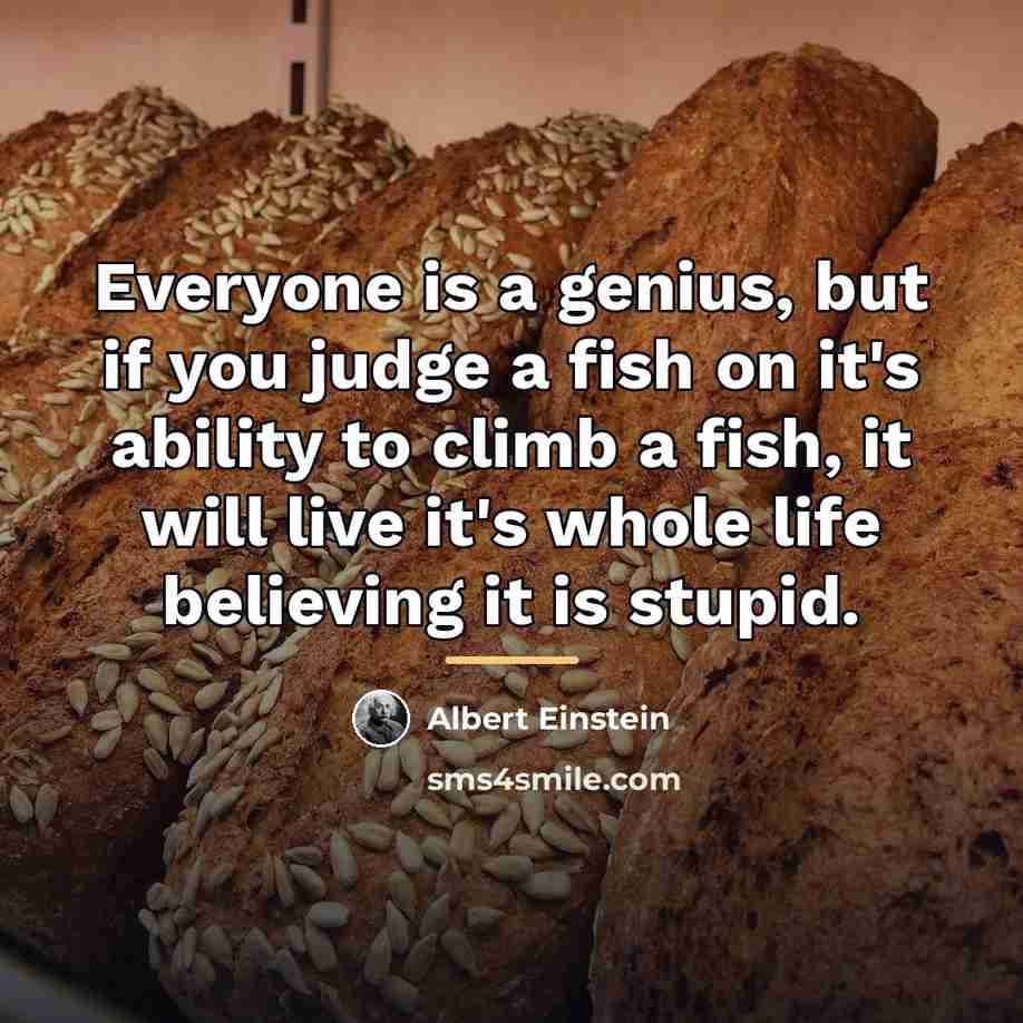 “Everyone is a genius, but if you judge a fish…” quote by Albert Einstein