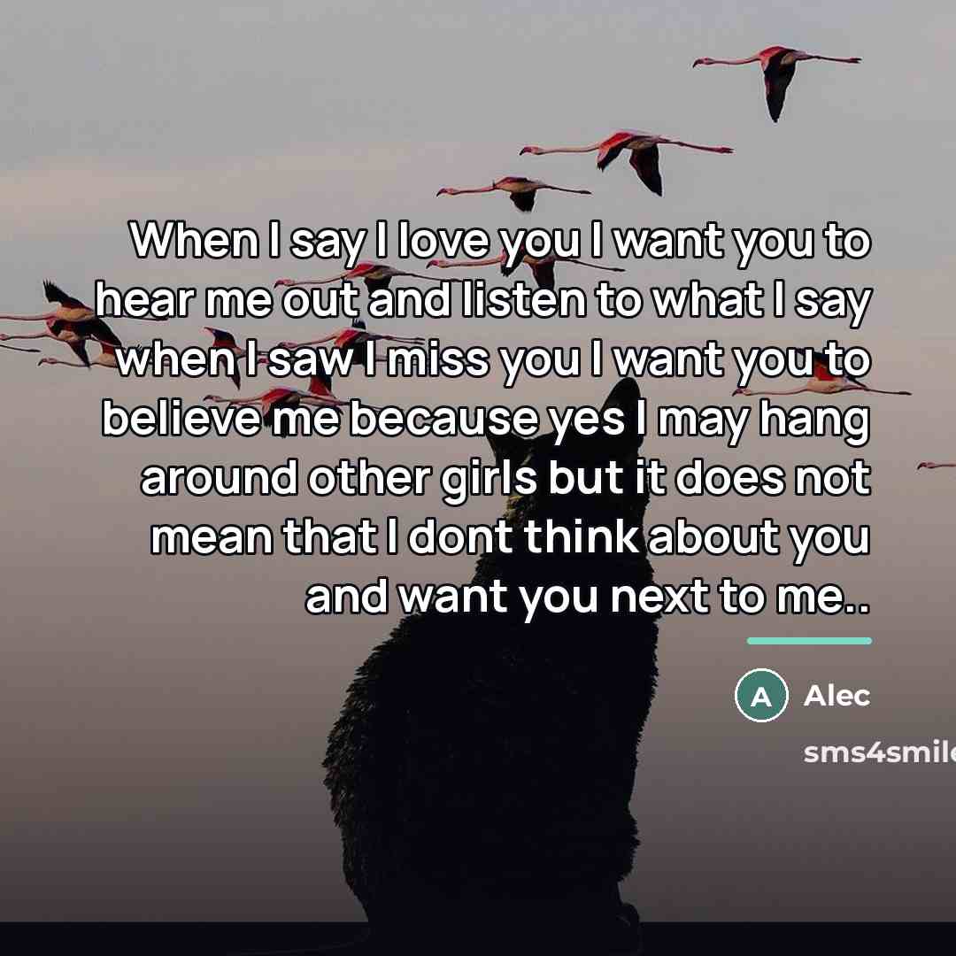 “When I say I love you I want you to…” quote by Alec