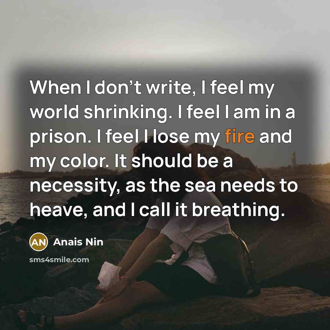 “When I don't write, I feel my world shrinking. I…” quote by Anais Nin