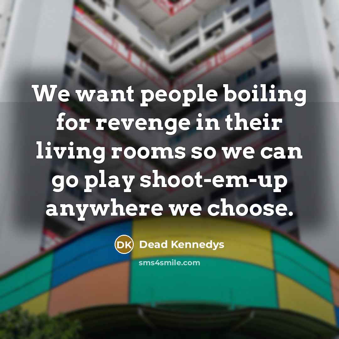 “We want people boiling for revenge in their living rooms…” quote by Dead Kennedys