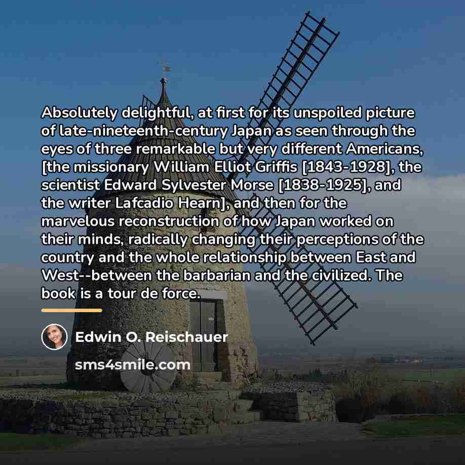 “Absolutely delightful, at first for its unspoiled picture of late-nineteenth-century…” quote by Edwin O. Reischauer